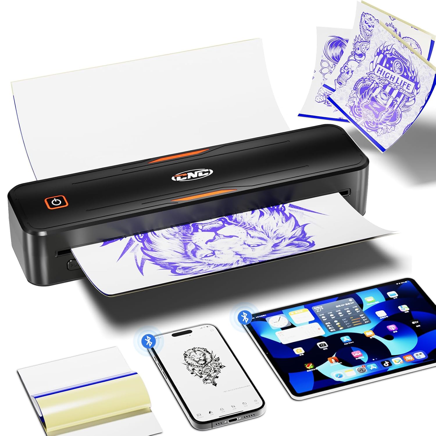CNC Wireless Bluetooth Tattoo Printer with 15 Sheets Paper, Thermal Transfer Machine for Tattoo with Stencil Printer for T... - Review, Price and Buying Guide