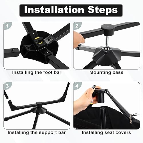 Miniatura 4 de Silla de camping hamaca con respaldo ajustable, sillas de camping plegables para adultos con base giratoria de 360 grados, silla portátil utilizada