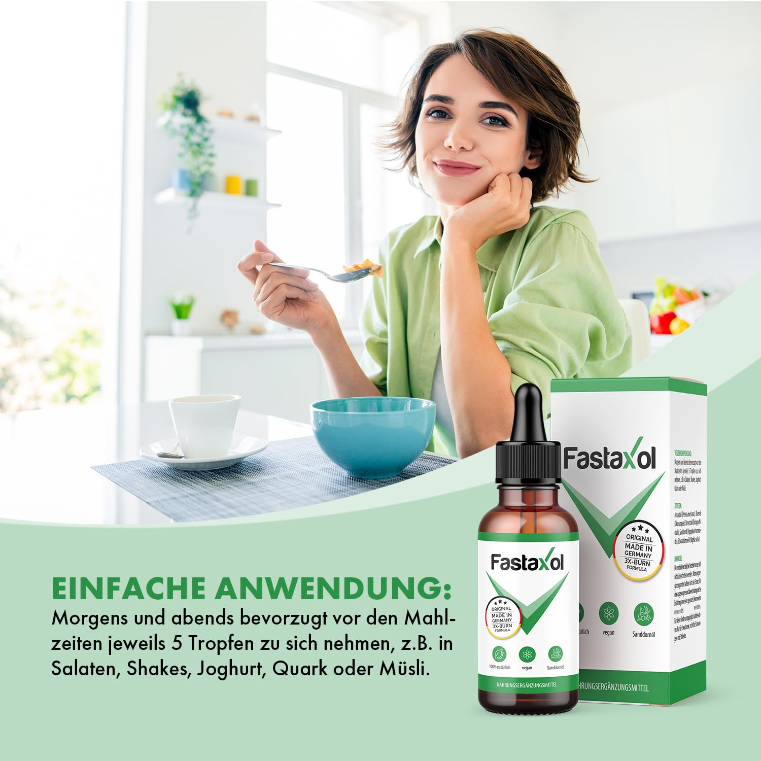 Fastaxol Öl-Komplex Tropfen | mit Avocadoöl, Olivenöl und Borretschöl | einfache Anwendung | Inhalt 30 ml 1x