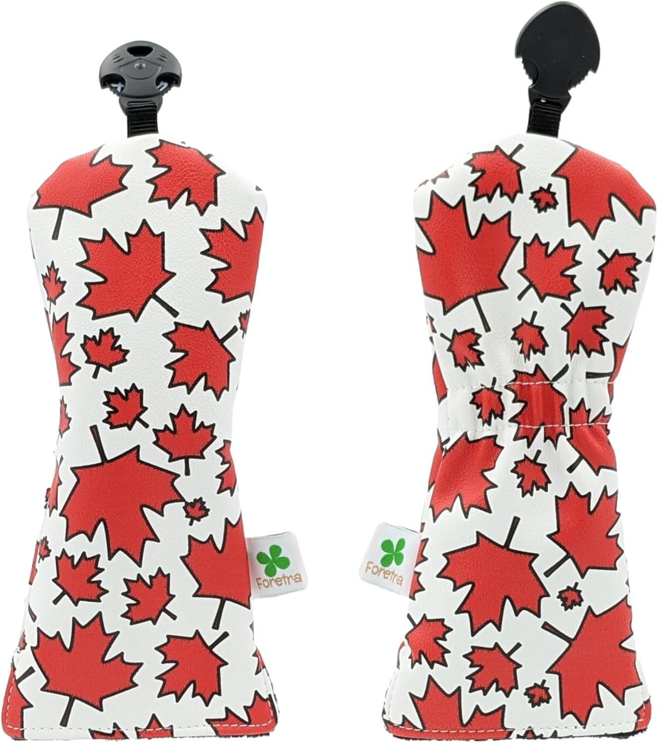 Foretra Driver Headcover Golf Club Covers Blade Mallet Putter Cover Alignment Stick Holder Hybrid Fairway Wood Head Cover Canadian Maple Leaf Style Novelty Golf Accessory for Most Brands