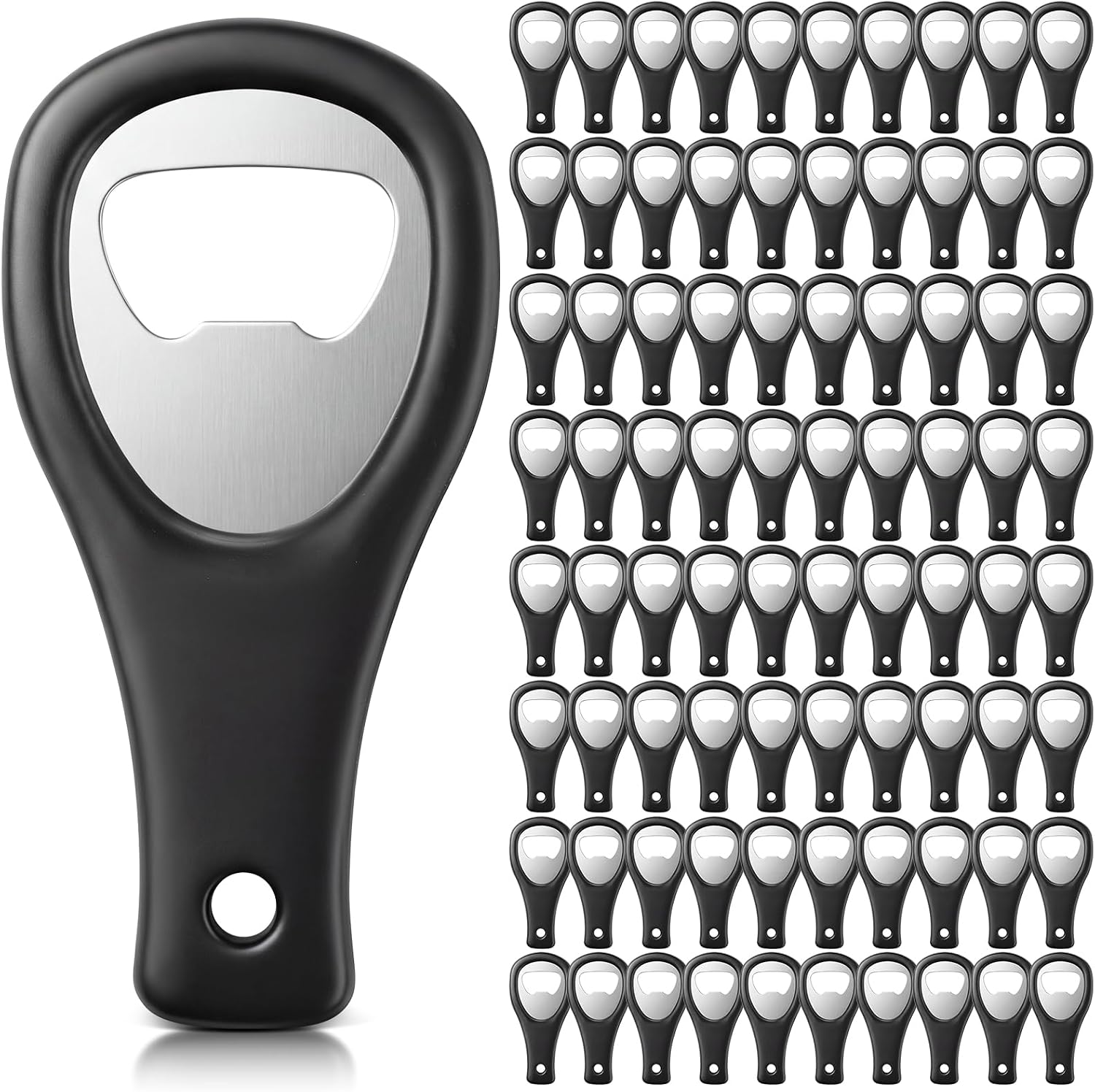 100 Pcs Flat Bottle Opener Bulk 3.8 in Stainless Steel Beer Bottle Openers Bulk for Bartender Beer Key Soda Can Mini Speed for Kitchen Bar Restaurant