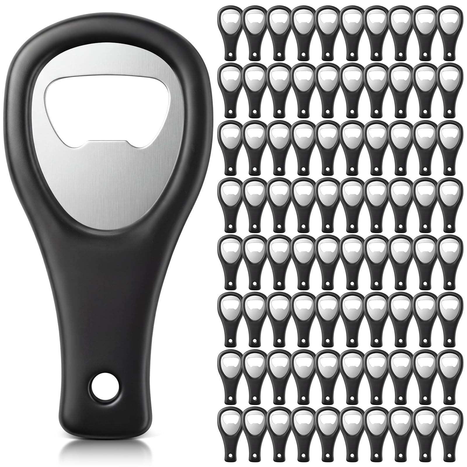 100 abridores planos de botellas de cerveza a granel de 3.8 x 1.9 pulgadas para hombres y mujeres, camareros, llaves de cerveza, latas de refresco, mini velocidad para cocina, bar o