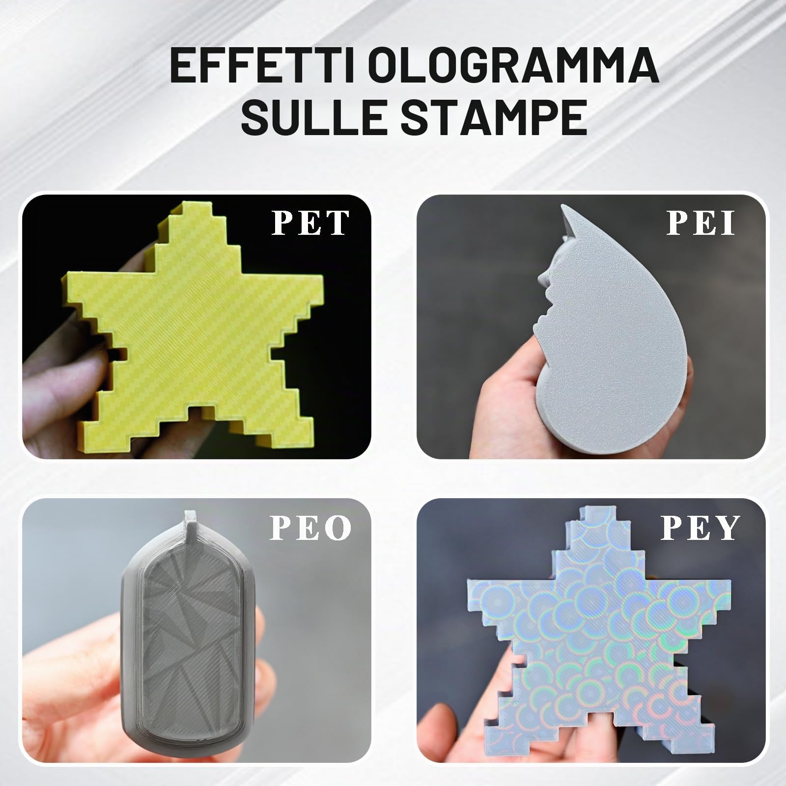 Piatto di PEI Testurizzato Flessibile 235x235 mm per Stampante 3D Ender 3/3 Pro/V2/Neo, Neptune 3 Pro, SV05