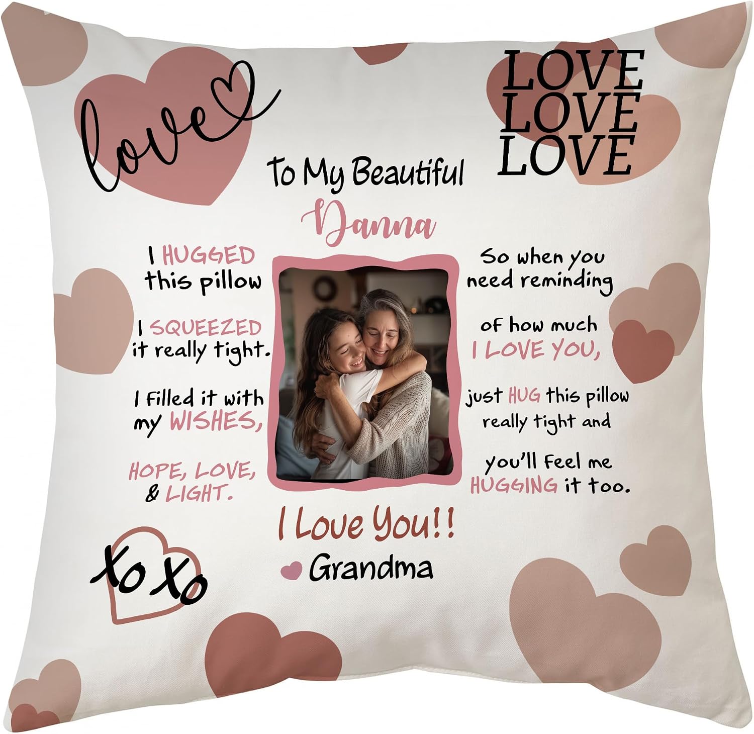 Hyturtle Personalized Granddaughter Throw Pillow (Insert Included) Gifts from Grandma, Best Birthday Graduation Gifts for Granddaughter, Butterfly Custom Name Cushion Home Decor Pillow