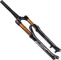 Vista 7 de BOLANY 26/27.5/29 pulgadas bifurcación de suspensión neumática horquilla 4.724 in rebote de viaje ajustar 1/8 recto/cónico tubo manual/bloqueo