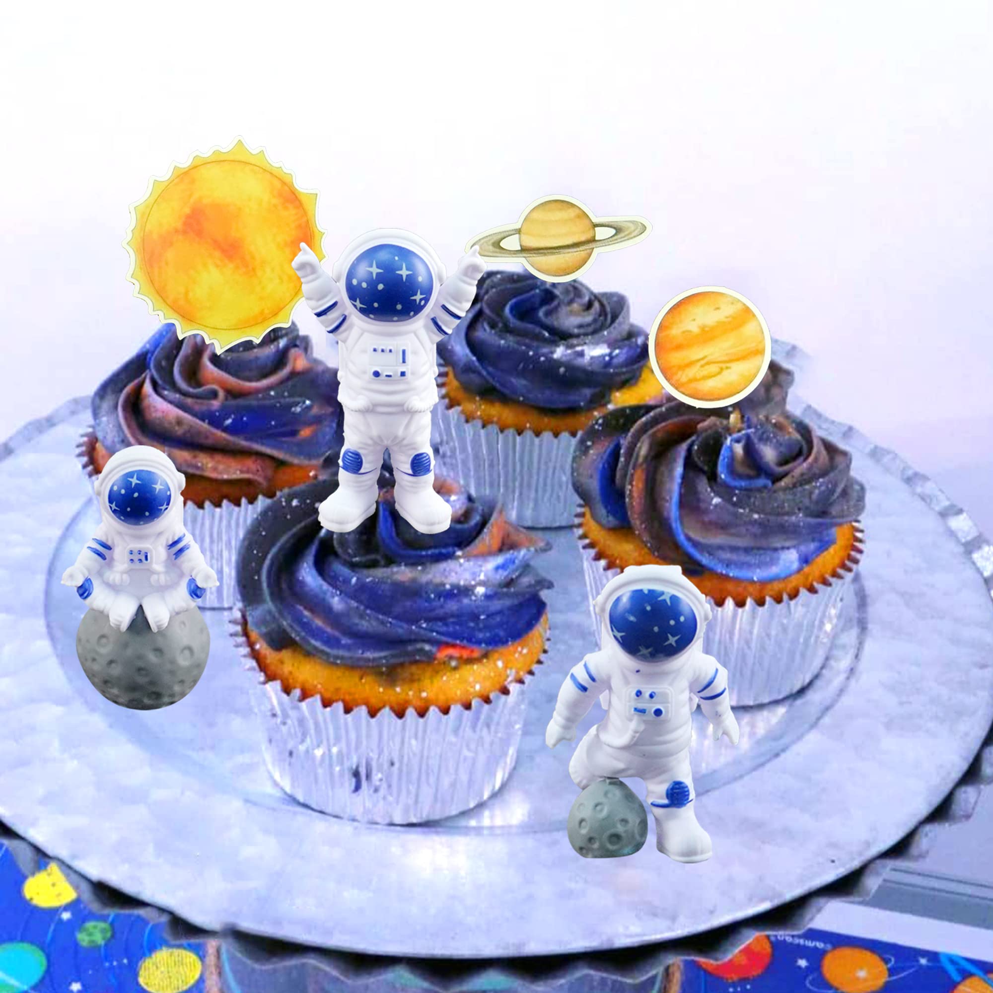 22Pcs Space Cake Topper,Space Cupcake Toppers Astronaut - View #4