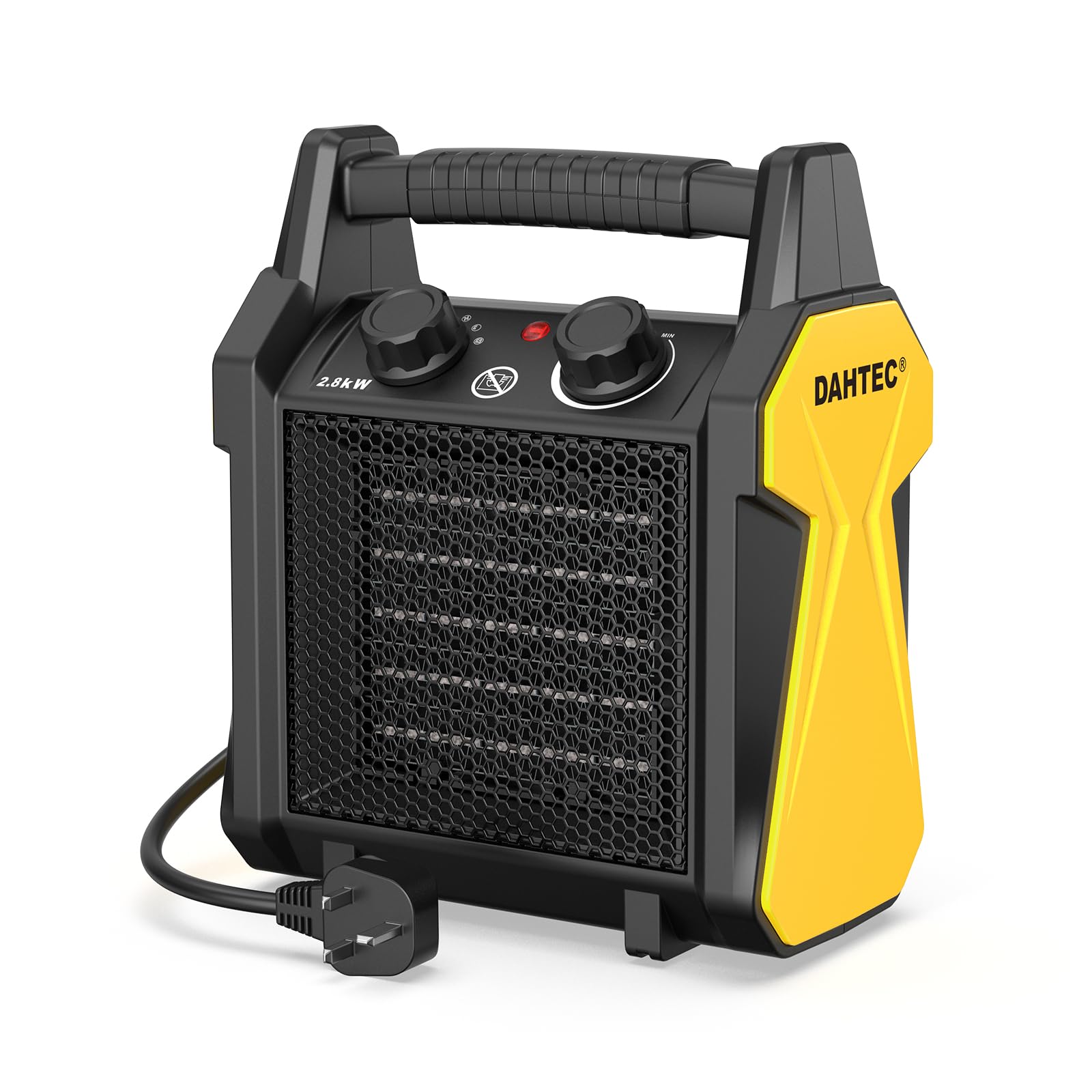 DAHTEC 2800W Portable Ceramic Fan Heater - Fast Heating & Energy Efficient - Mini Heaters - Overheating & Tip-Over Protection - Ideal for Home&Office