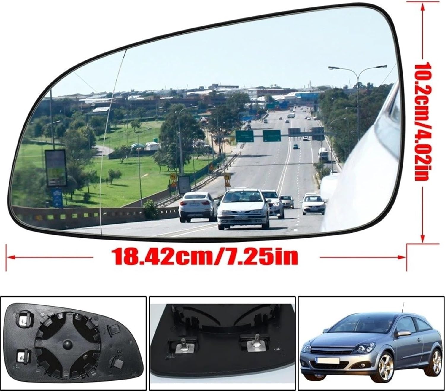 バックミラー玻璃 オペル用 ボクスホール用 アストラH 2004-2008用 車のドアウィングミラー バックミラーガラス 左側 凸面