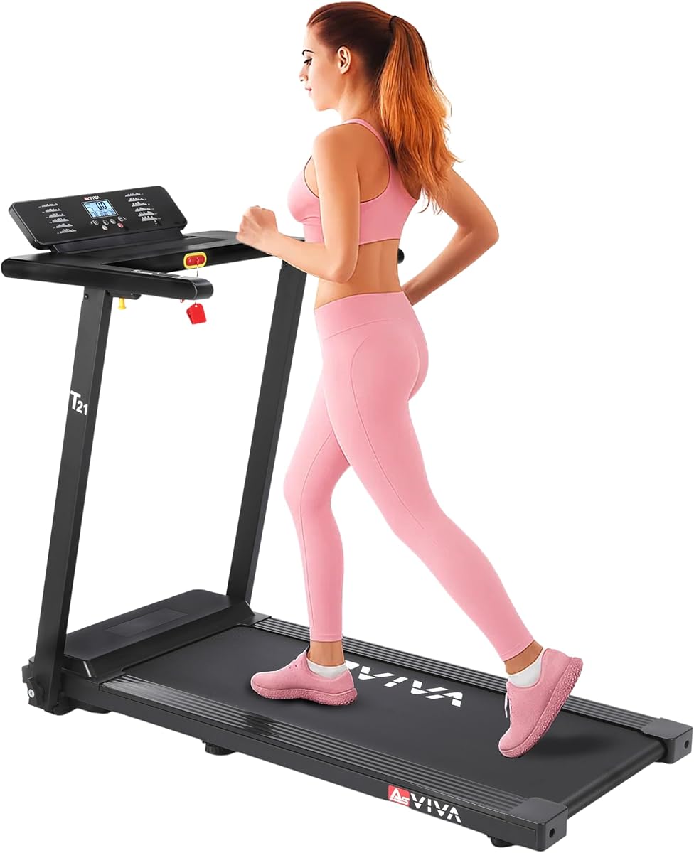 AsVIVA T21 Laufband 2-in-1 | Walking Pad & klappbares Laufband für Zuhause und Büro mit Schreibtischauflage, bis 12 km/h, leise, 12 Trainingsprogramme