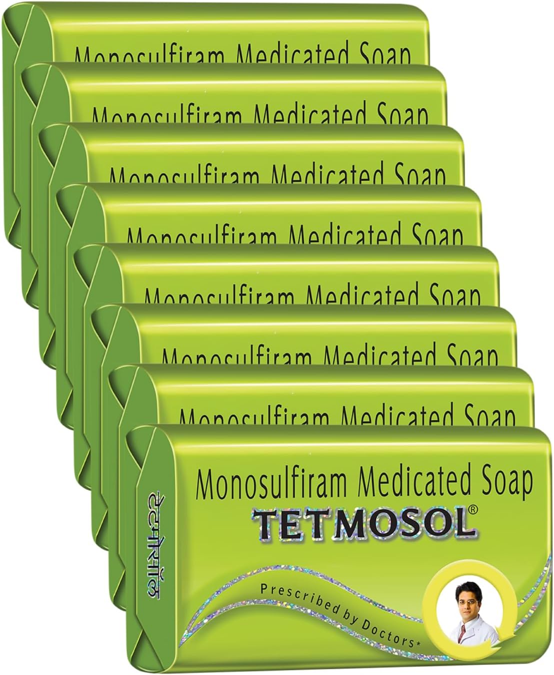 Tetmosol Medicated Soap- fights skin infections, itching with lime like fragrance for daily bathing - Pack of 8 (8x100gms)