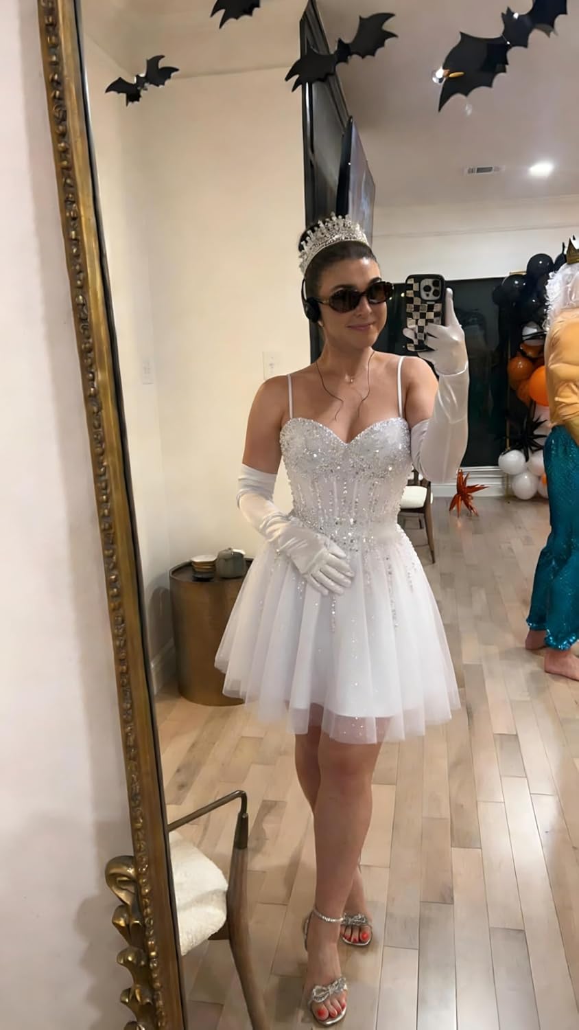 Sweetheart Tulle Homecoming Dresses 2026 Teen Short Sparkly Beaded Formal Prom Party Gowns - Image 5