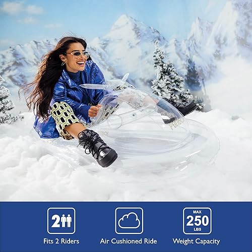 Vista 37 de FUNBOY Moto de nieve inflable para invierno, paquete de dos unidades, Happy Face paquete de dos Paquete de dos caras felices,Champán paquete