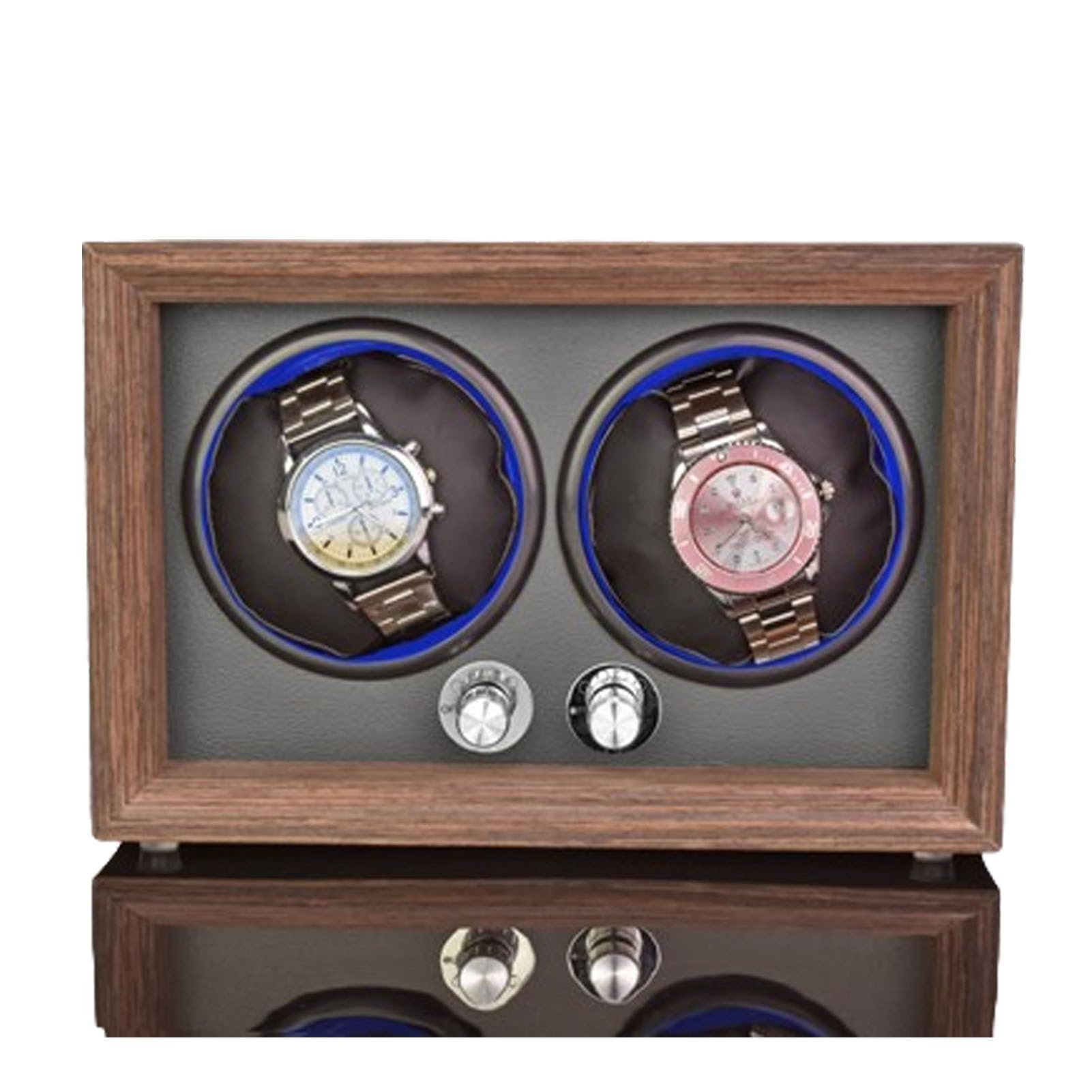 Remonte montre en bois marron | Écrin de luxe pour 2 montres automatiques