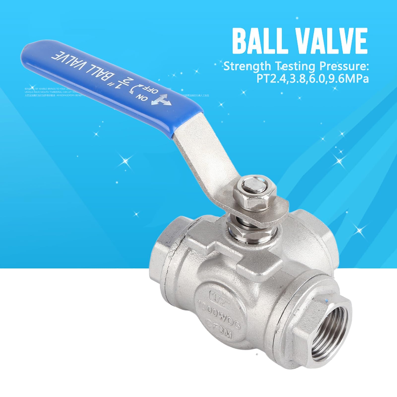 1 Unidad DN15 1/2 "válvula de Bola de Puerto Estándar Válvula de Bola de Puerto T de 3 Vías Válvula de Bola SUS304 de Acero Inoxidable Conector de Rosca Hembra
