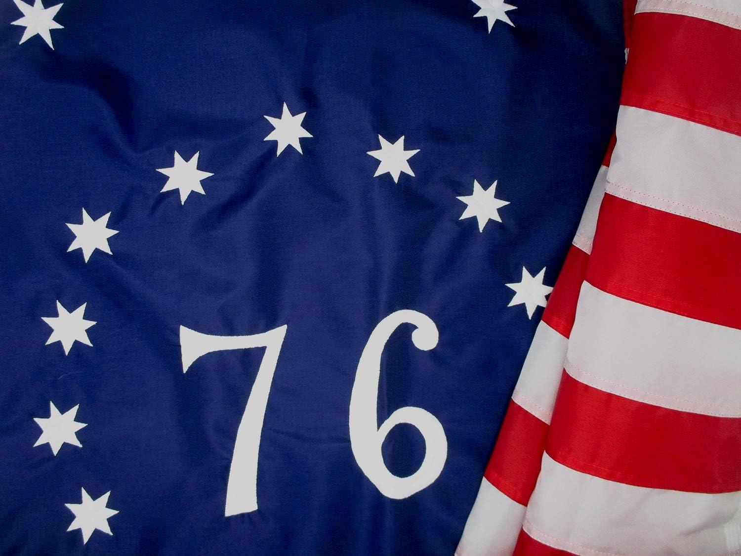 Bennington Flag Size 3x5 Made in USA - Tough Durable All Weather Outdoor Nylon - Embroidered Stars Sewn Stripes 1776 Flag