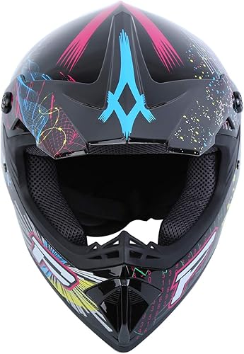 Miniatura 5 de DOT - Casco todoterreno para adultos, casco de motocross, motocross, ATV, motocicleta, guantes de casco compatibles con FMVSS 218