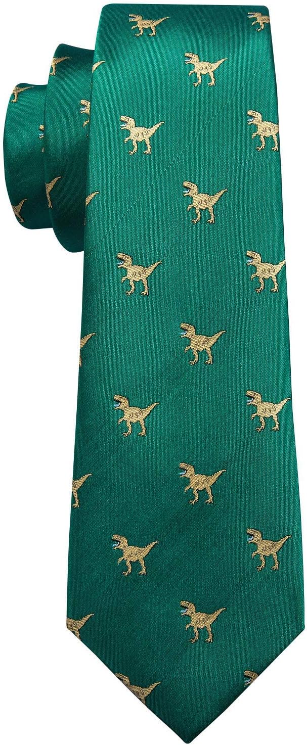 Barry.Wang Fun Animal Ties for Men Designer Handkerchief Cufflink WOVEN Casual Necktie Set Festival - Image 4