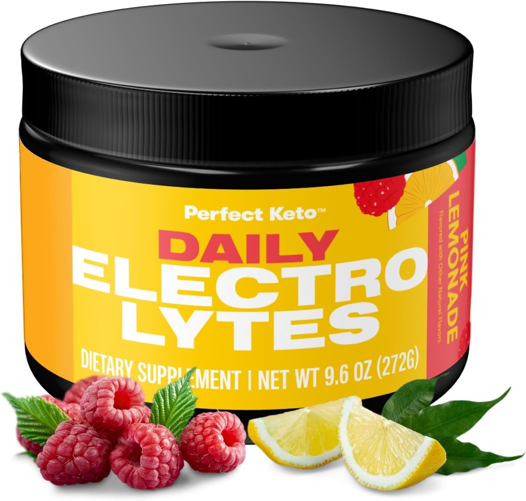 Electrolytes Powder, Sugar and Gluten Free, Electrolyte Drink Mix, Sodium, Magnesium, Calcium and Potassium Supplement, Hydration, Recovery & Immune Support, Pink Lemonade, 45 Servings