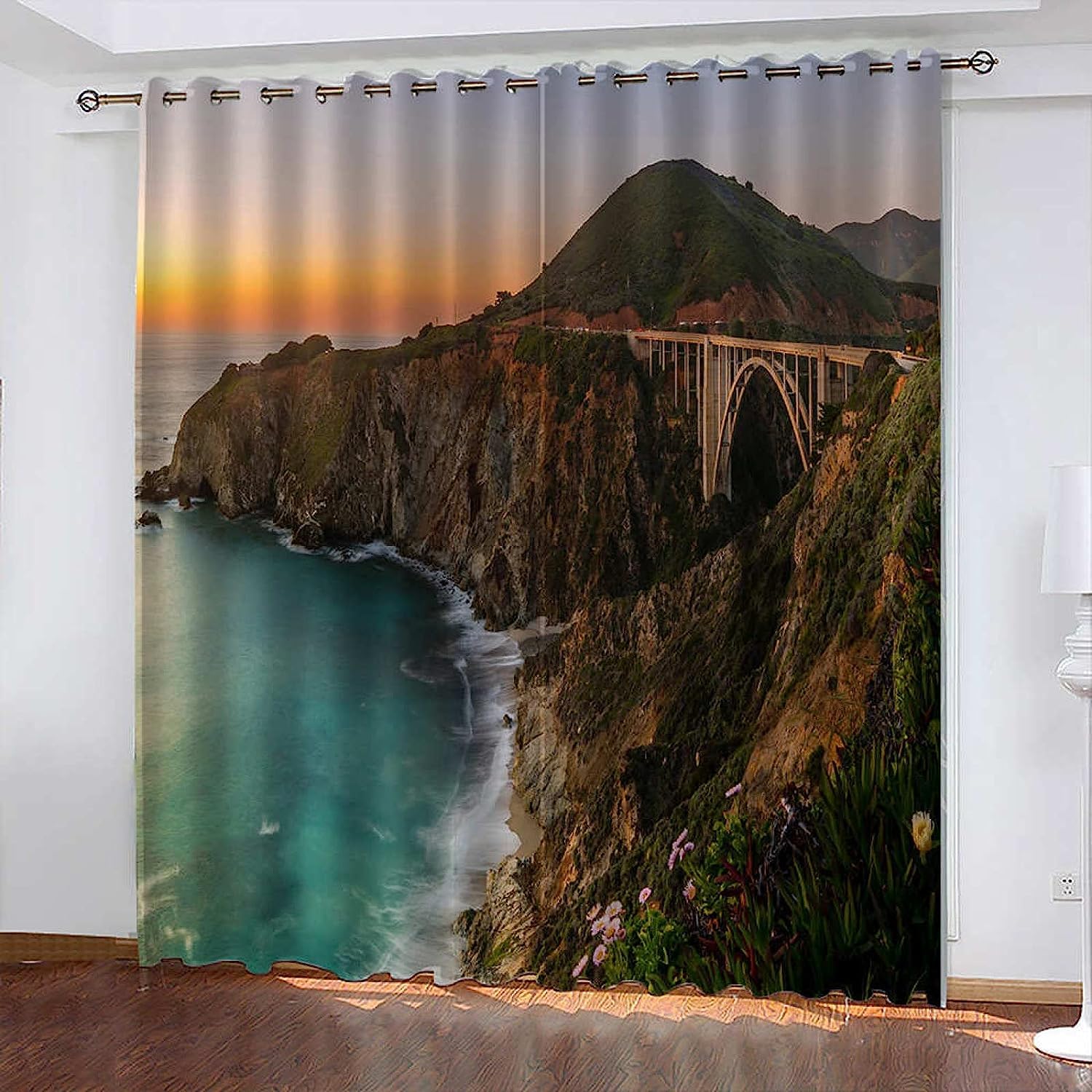 Rideaux et draperies à oeillets haut de gamme paysage de montagne