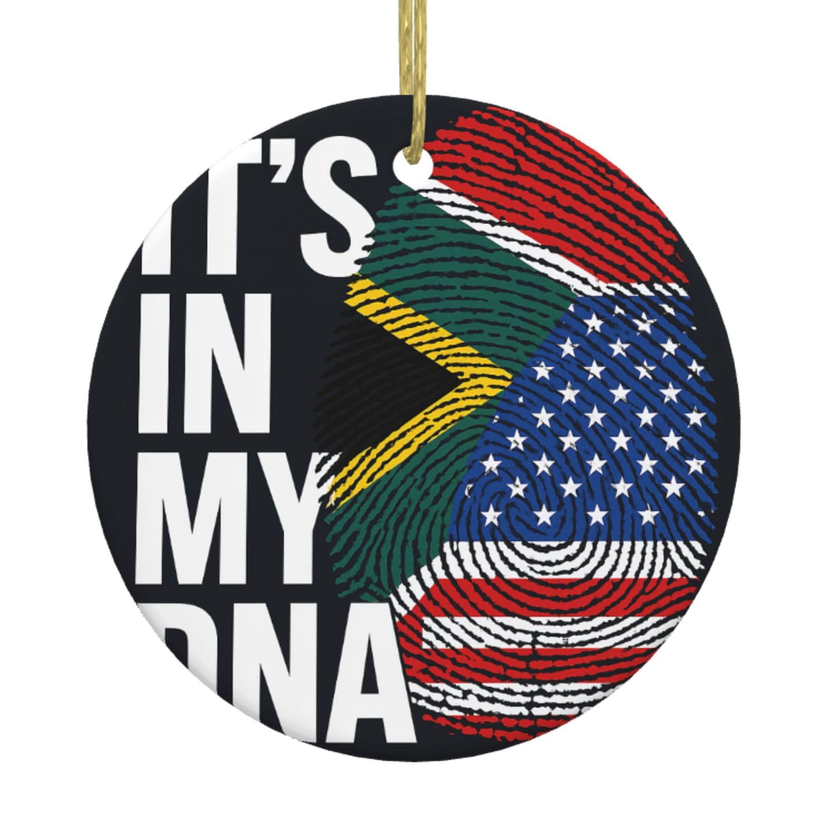 South African fingerprints Christmas Ornaments, Xmas Tree Decor, Festive Tree Ceramic Hanging