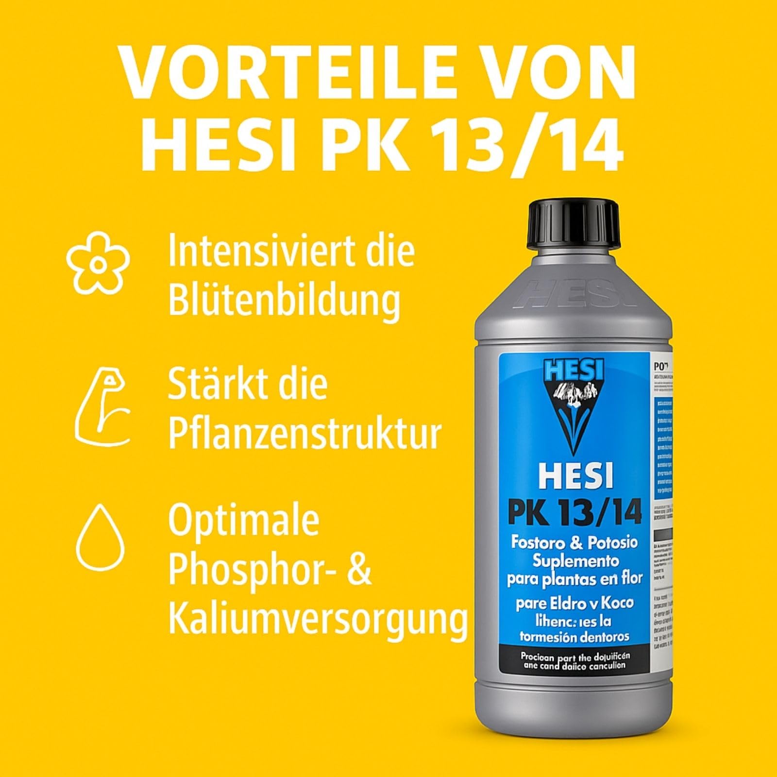 Weedness Hesi PK 13/14 5 Liter - Hydro-Kultur Grow Dünger Naturdünger Zimmerpflanzen Bio Flüssig Organischer Blüteboost