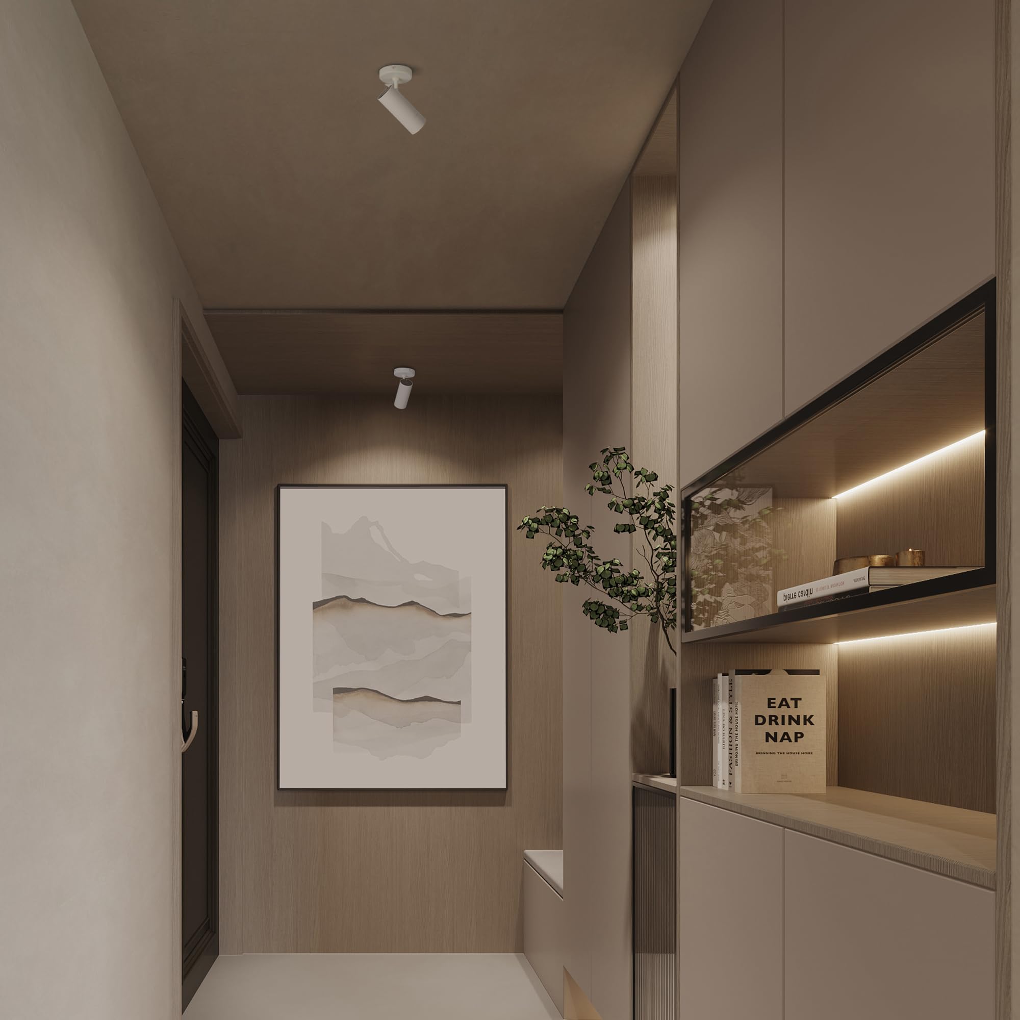 Aisilan Deckenstrahler LED 1 Flammig Weiß Dimmbar GU10 Schwenkbar Deckenleuchte Strahler Modern Drehbar Deckenlampe Spots für Wohnzimmer, Schlafzimmer, Küche