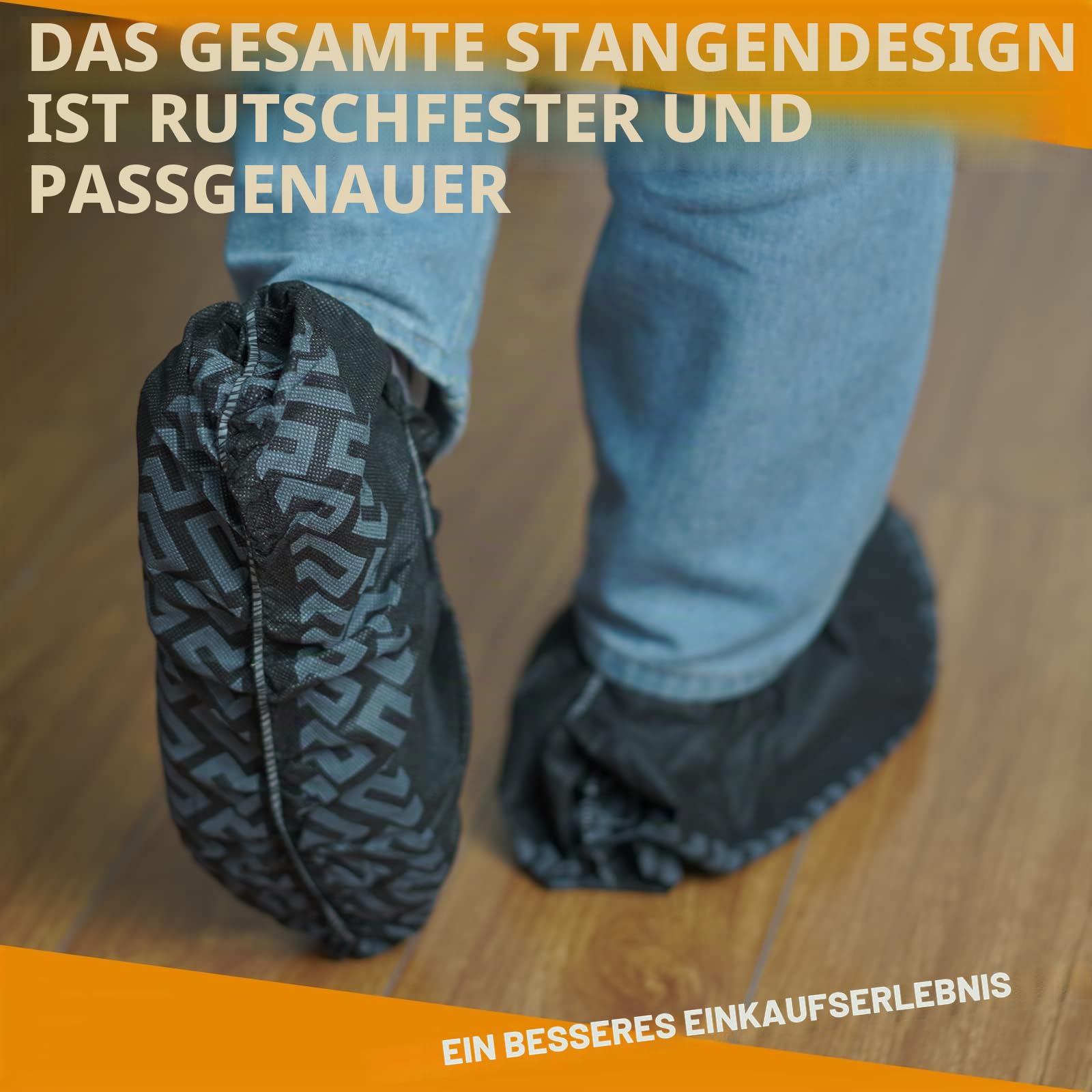 300er-Pack Einweg-Schuhüberzieher, Langlebige, rutschfeste Einweg-Schuhüberzüge, Schwarze wiederverwendbare Booties Schuhabdeckung für drinnen Eine Größe passt am besten (300)
