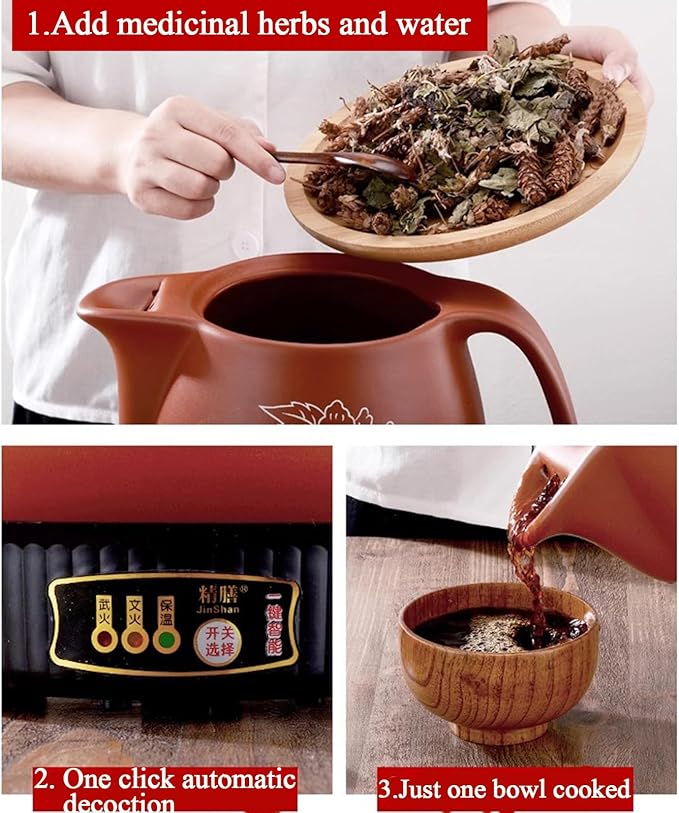 Olla Eléctrica Automática para Medicina China, Cacerola de Arcilla Púrpura con Alerta Sonora, 6L miniatura 6