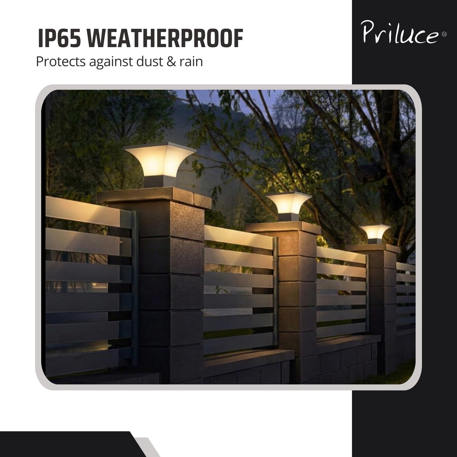 PRILUCE Outdoor E27 Gate & Pathway Light | Graphite Grey | IP65 Waterproof | Die-Cast Aluminium 2