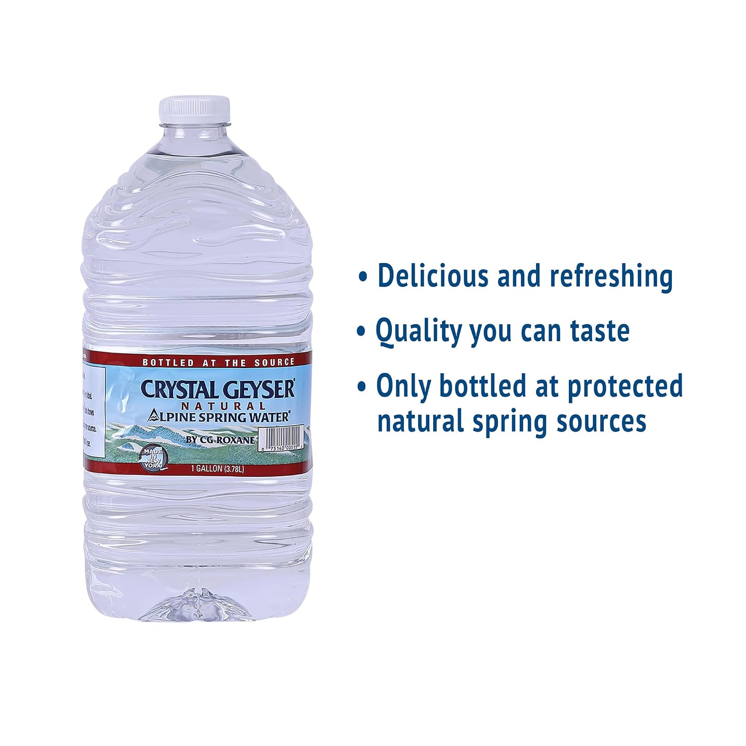 CRYSTAL GEYSER SINCE 1977 Pallet Of 48 Cases Of Alpine 100% Natural Spring Water, 1 Gallon Bottles, Bottled at The Source, 128 Fl Oz (Pack of 288), (CGW12514PL)