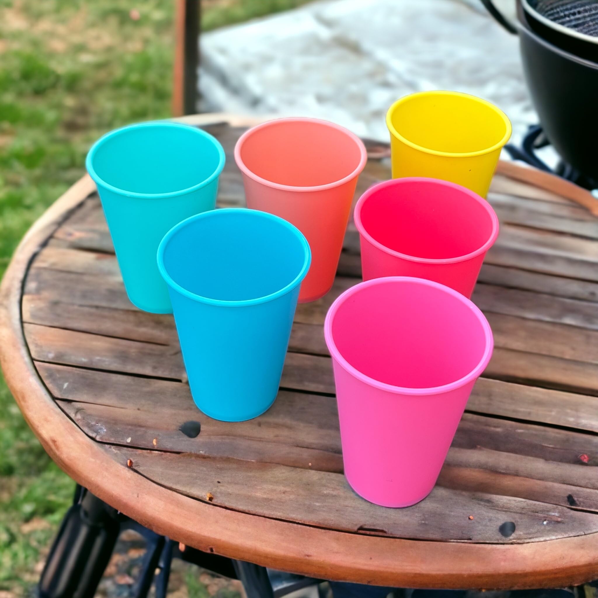 MIJOMA Lot De 6 Tasses De Camping Réutilisables - Légères, Micro-ondes & Lave-vaisselle, Idéales Pour Pique-Nique Et Voyage