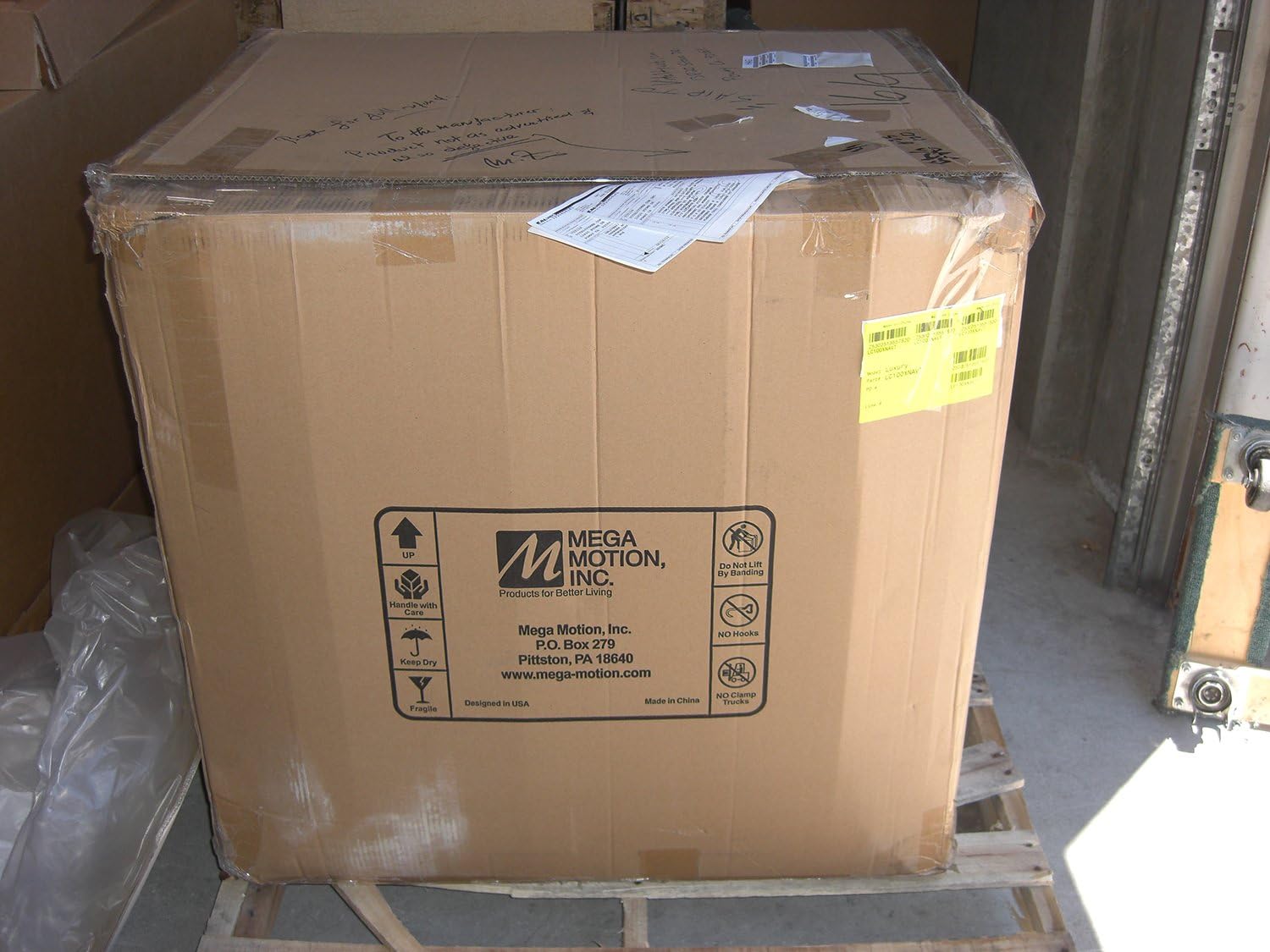 Mega Motion Vance Power Recliner Chair in its shipping box