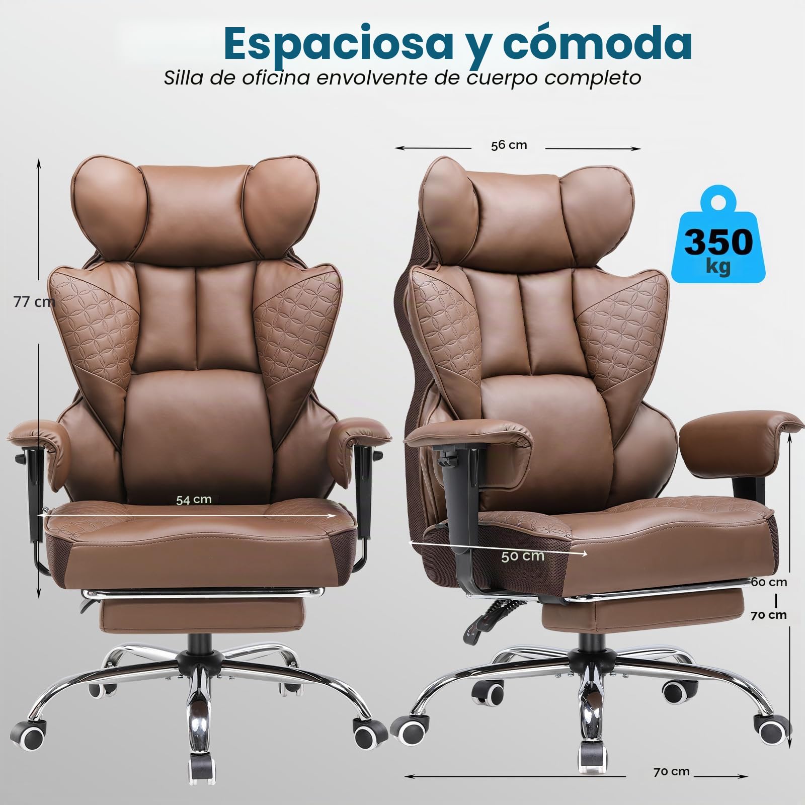 COMHOMA Silla de oficina ergonómica para videojuegos, silla de escritorio con reposabrazos ajustables, soporte lumbar de muelles ensacados para personas grandes y altas, 180 kg, asiento ancho, color