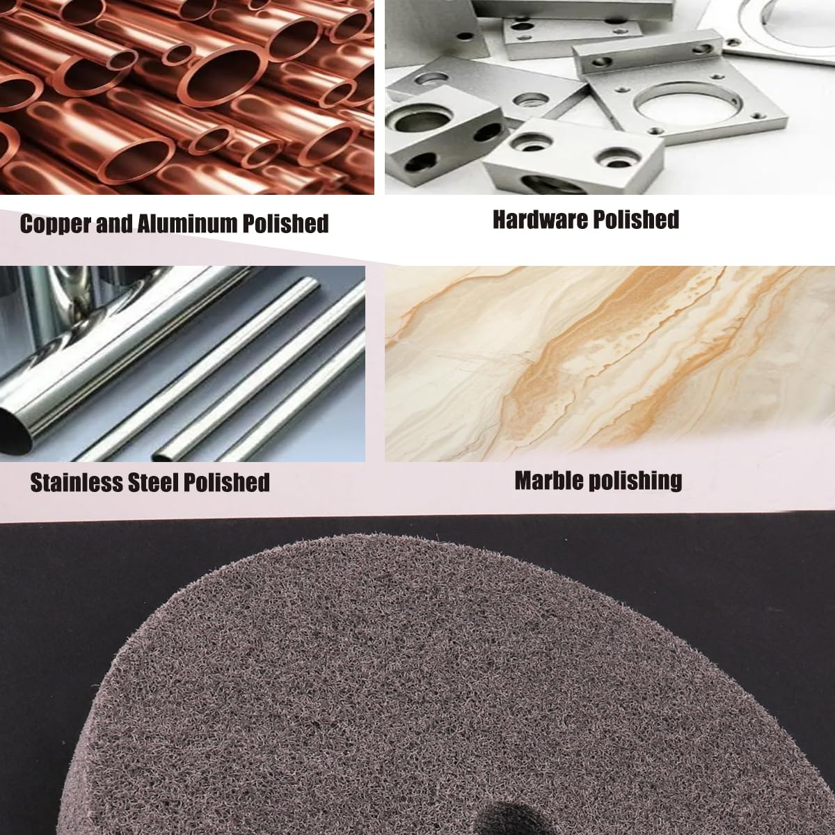 6 Inch Fiber Buffing Wheel,7P Hardness Fiber Polishing Wheel,180# Quick Changed Replacement Pad for Bench Buffer/Bench Grinder Machine Polishing Stainless Steel