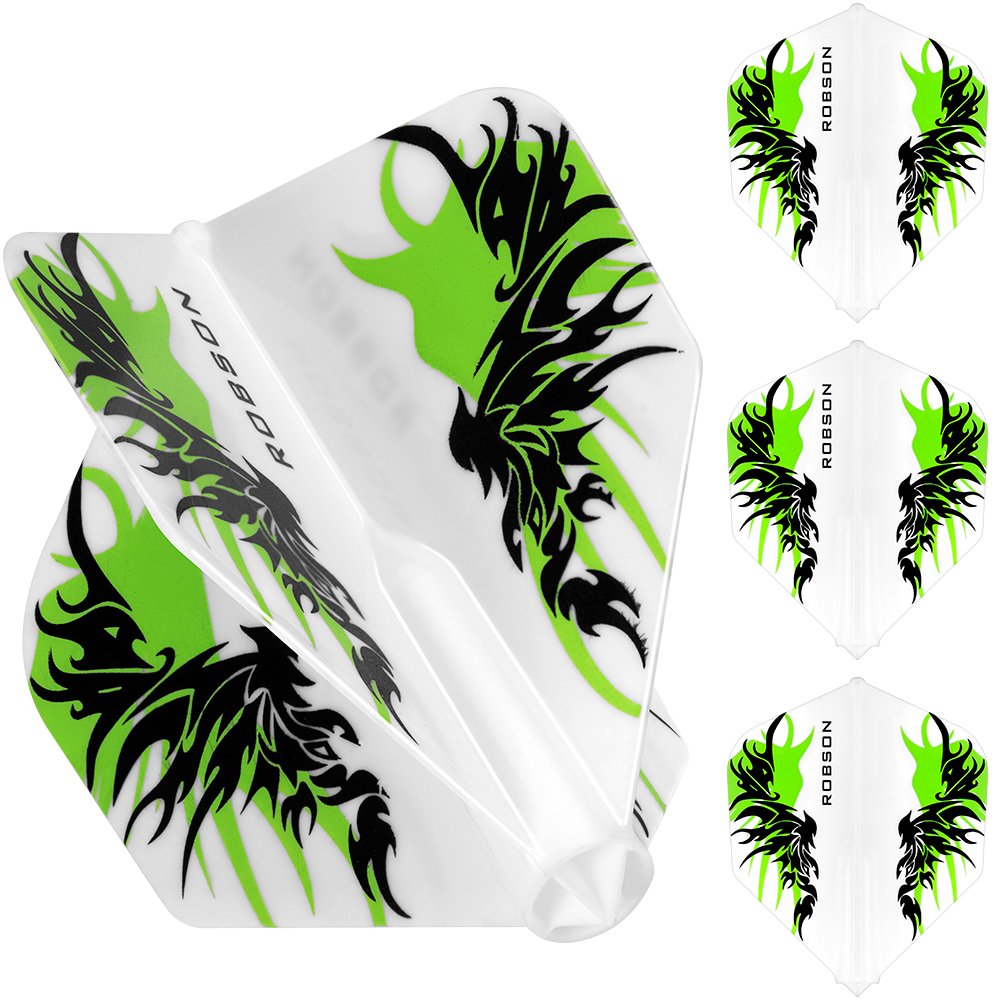 Bulls Robson Plus Dart Flights - for use in Nylon or Aluminium Shafts - Standard Finn - White - 1 Set (3)