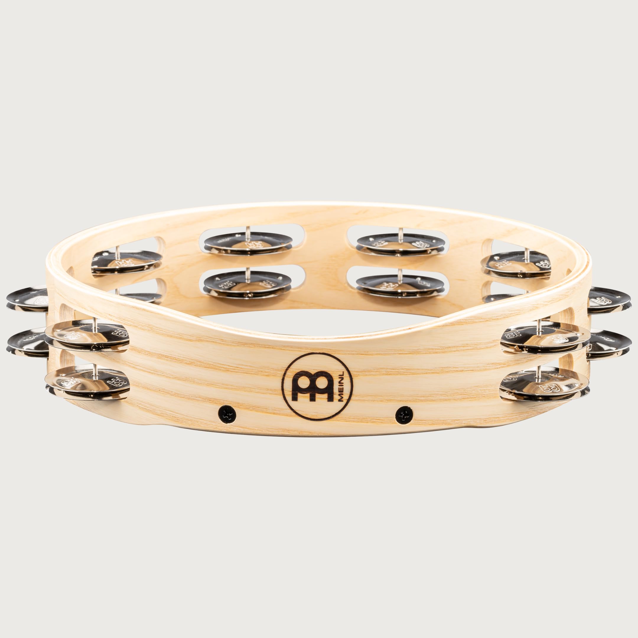 Meinl Percussion Artisan - Tamburello in legno a 2 file, diametro 10 pollici, frassino/acciaio, naturale (AE-ATA2S)