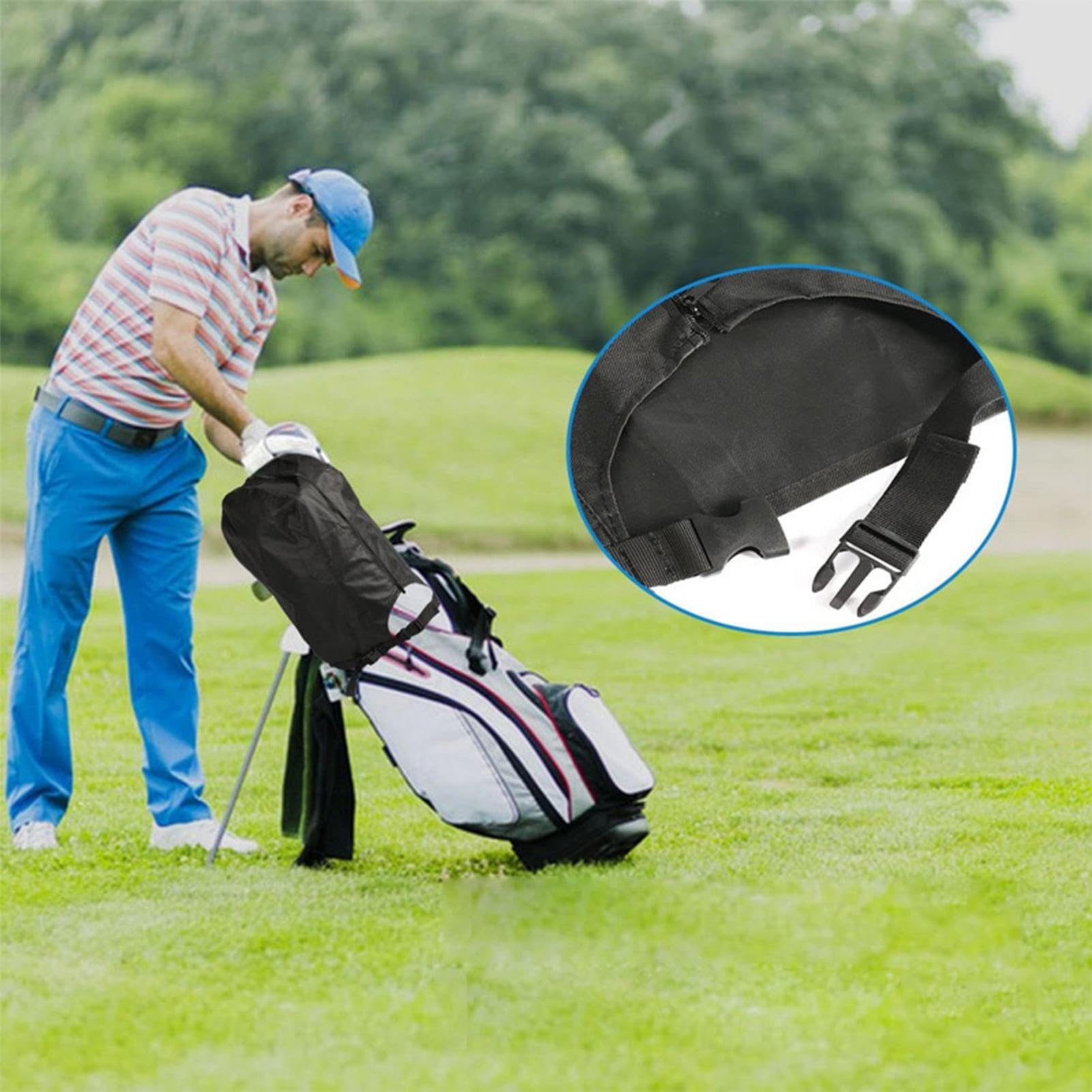 Cappuccio antipioggia per sacca da golf, facile accesso, sacca da golf, impermeabile, per tutte le borse da golf carrello da trasporto