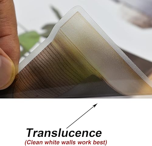 Vista 5 de Maydahui Calcomanías de pared creativas de plantas y hojas verdes 3D Bonsái Tropical Plant (34 x 31 pulgadas) despegar pegar, extraíble, arte