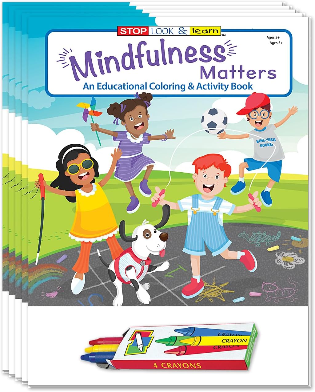 ZOCO – Mindfulness Matters – Coloring Books for Kids (50 Bulk Pack, with Crayons) – SEL Activities, Mental Health Tools, and Positive Affirmations