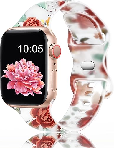 Witzon - Bonitas correas transparentes compatibles con Apple Watch de 38 mm, 40 mm, 41 mm, 42 mm, 44 mm y 45 mm, correa deportiva de silicona suave
