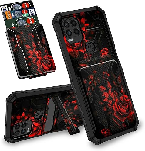 Funda tipo cartera para Motorola Moto G Stylus 5G con tarjetero desmontable (capacidad de 3 tarjetas de crédito) soporte soporte delgado resistente