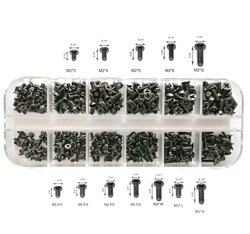 Easycargo Kit de 240 tornillos para laptop, 12 tamaños, kit surtido de tornillos de repuesto para computadora portátil, M2 M2.5 M3, para Lenovo
