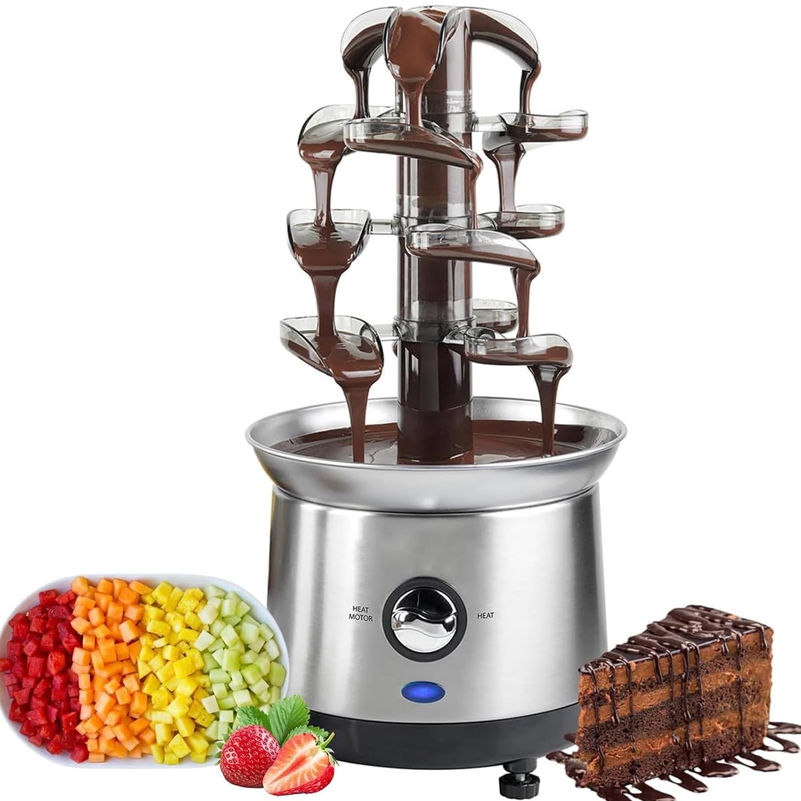 Elektryczna Fontanna Czekoladowa, Fondue 4-Poziomowe, Pojemność 1,2 kg