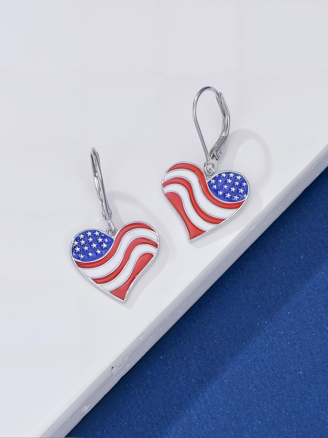 American Flag Earrings Red White Blue Patriotic Dangle Drop Earrings 4th of July Independence Day Jewelry Gifts for Women