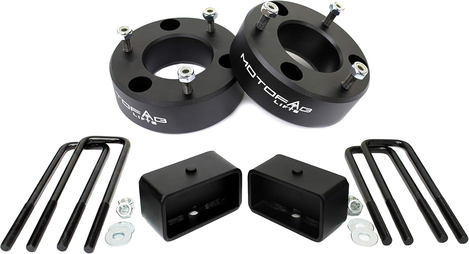 MotoFabLifts CH-3F-2R 3 in Front and 2 in Rear Leveling lift kit that is compatible with 2007-2018 Chevy Silverado Sierra GMC