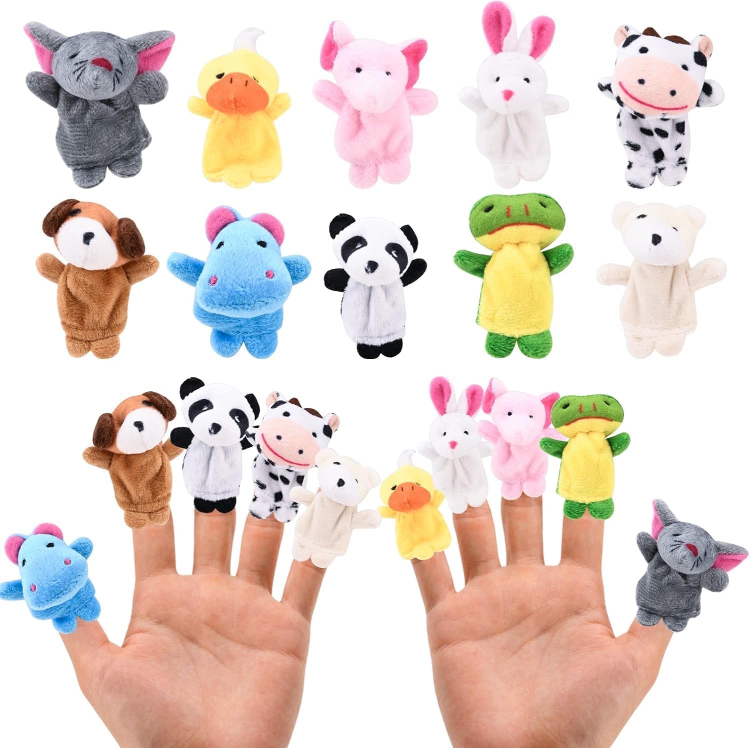 Botash 10 Pcs Animal Finger Puppets Set for Kids – Soft Plush Velvet Mini Finger Puppet Toys, Cute Animal Characters for Storytelling, Learning, Playtime & Party Favors for Boys & Girls-image-43