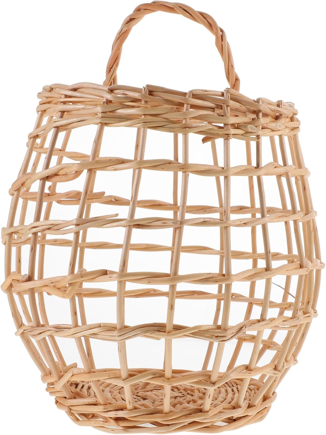 3pcs Rattan Woven Egg Basket Decorative Wall Hanging Storage for Kitchen Ginger and Garlic Random for Home Decor and Organization