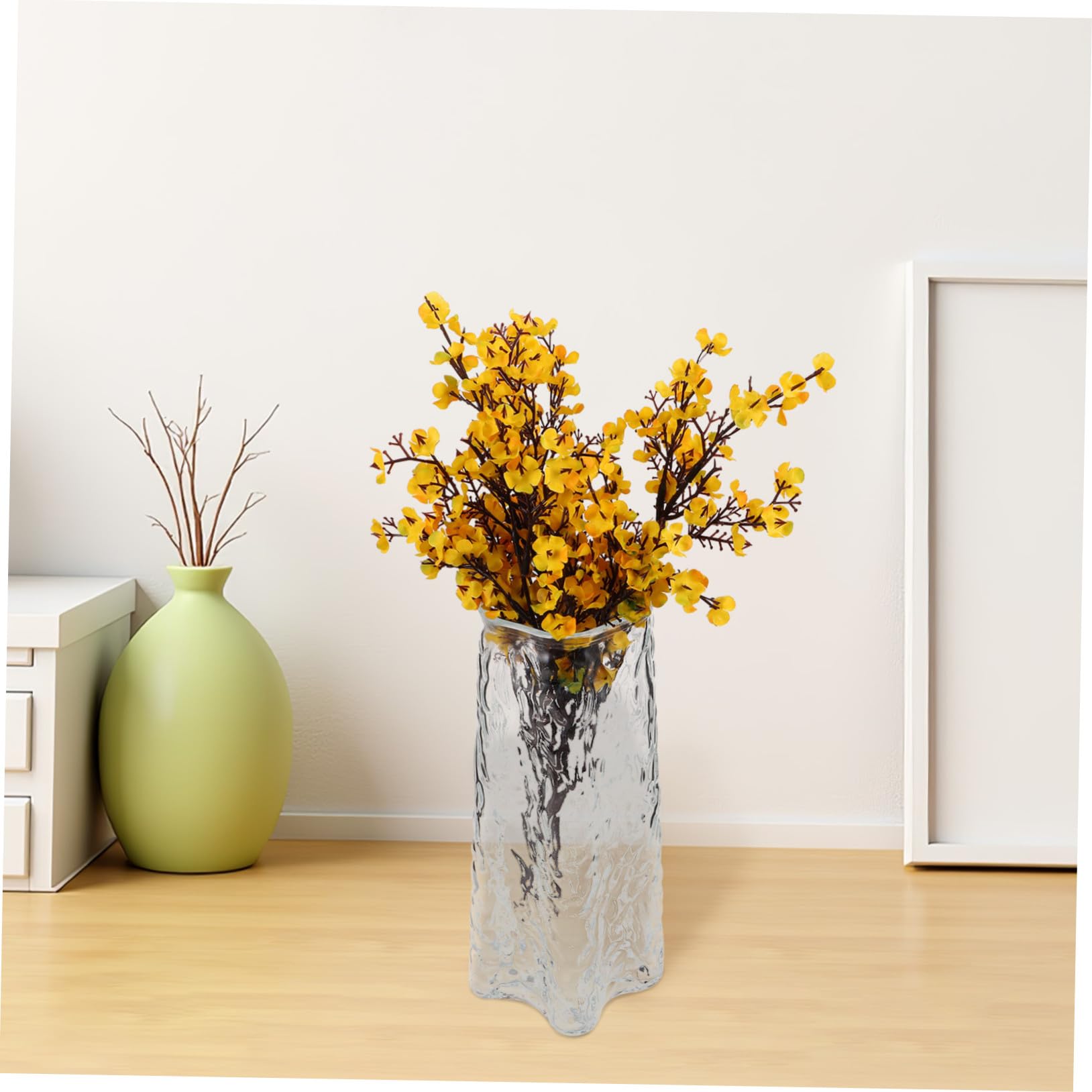 VALICLUD Vase Hydroponique Verre Transparent Moyen pour Fleurs Séchées et Propagation Décoration Moderne pour Maison Bureau Salon et Table à Manger