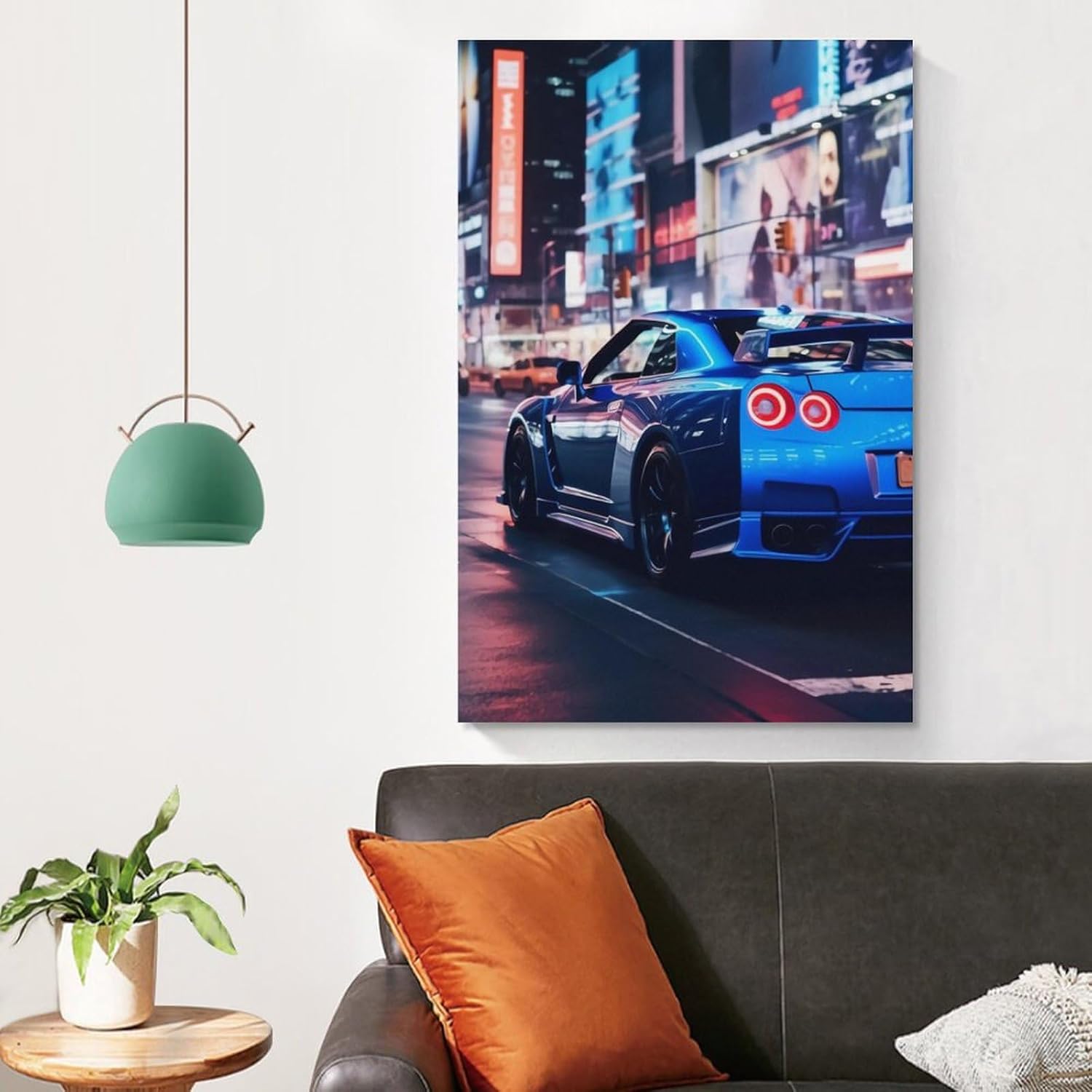 Japan Jdm Car R34 Taillights Night Car Posters & Prints Car Canvas Wall Art Living Room Decor for Men Aesthetic Paintings Pictures Wall Decor Unframed 12x18inch(30x45cm) - Image 4