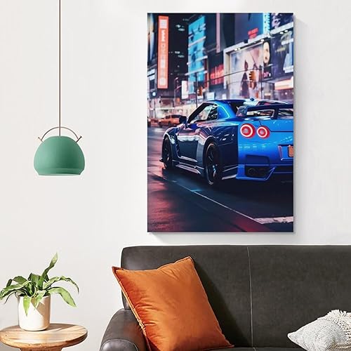 Miniatura 4 de Japón Jdm Car R34 - Pósters e impresiones de coche nocturno para automóvil, arte de pared, decoración de sala de estar para hombres, pinturas